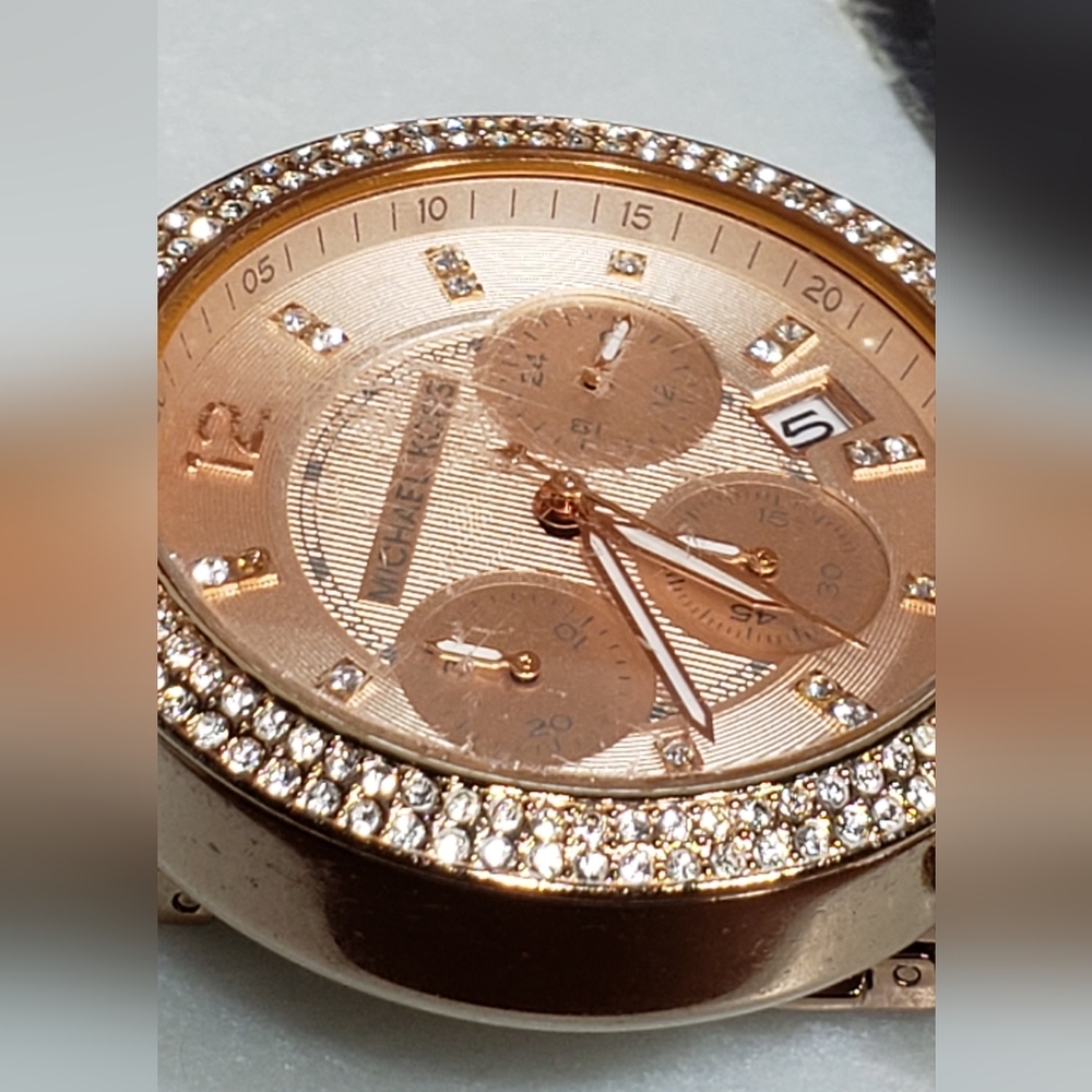 Michael Kors fashion watch, rose gold/ Tortoise Acetate. - Picture 6 of 11